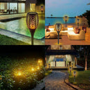 2Pcs  Solar Powered Colorful Garden Patio 33 LED Torch Path Flame Light #