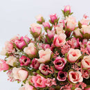 Set 2 Artificial Roses 20 Heads Bouquet for Home Garden Party Wedding Decor