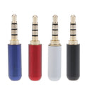 3.5mm 1/8inch TRRS 4 Pole Male Plug for Microphone plug, Black