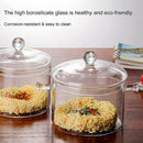 1300Ml Creative Soup Pot Transparent Glass Cooker Salad Instant Noodle Bowl N9X4