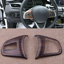 2pcs Wooden Pattern Steering Wheel Button Cover Trim fit for BMW X1 F48 16-2017