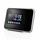Digital Lcd Projection Led Display Alarm Clock Weather Snooze Function Temp A9J9