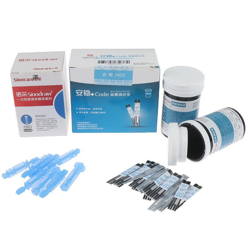 Diabetic Code Blood Glucose Test Strips 50pcs + Test Paper 50pcs Lancets Need3C