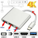 Type-C Aluminum 4k HD 3IN1 Usb C Type C to Hdmi Converter Cable for Pro MacBook