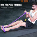 4 Tube Resistance Band Sit-up Pedal TPE Fitness Pull Rope Expander (Purple)