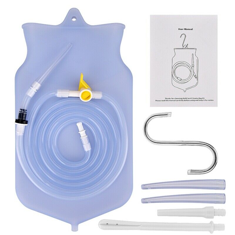 2000Ml Constipation Flusher Feminine Hygiene Enema Bag Sets For Colon Clean A5D2