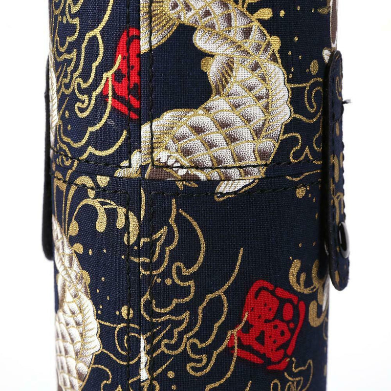Retro Print Cloth Makeup Brush Holder Cosmetic Pens Storage Cup (Black S) A