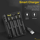 18650 Charger 4 Slot Usb 21700 Aa Aaa 26650 Smart Lithium Battery Nimh Batt