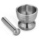 Stainless Steel Mortar Pestle Pot Garlic Spice Pharmacy Herbs Bowl Mill Gri