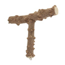 T-shape Wood Pet Parrot Perch Stand With Hook,