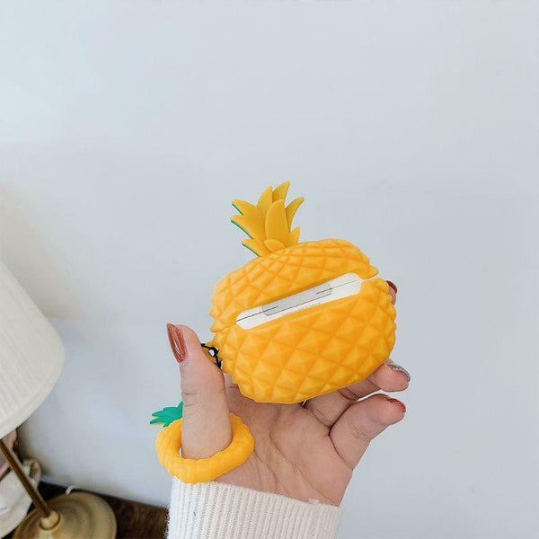 Fresh Pineapple Silicone Case Soft Protective Cover with Lanyard for Airpods Pro