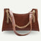 Alligator Pattern Handbags Women Pure Leather Top-handle Bags (Light Brown) A