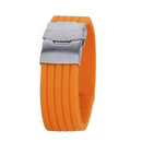 Orange Silicone Rubber Watch Strap Band Deployment Buckle Waterproof 20mm