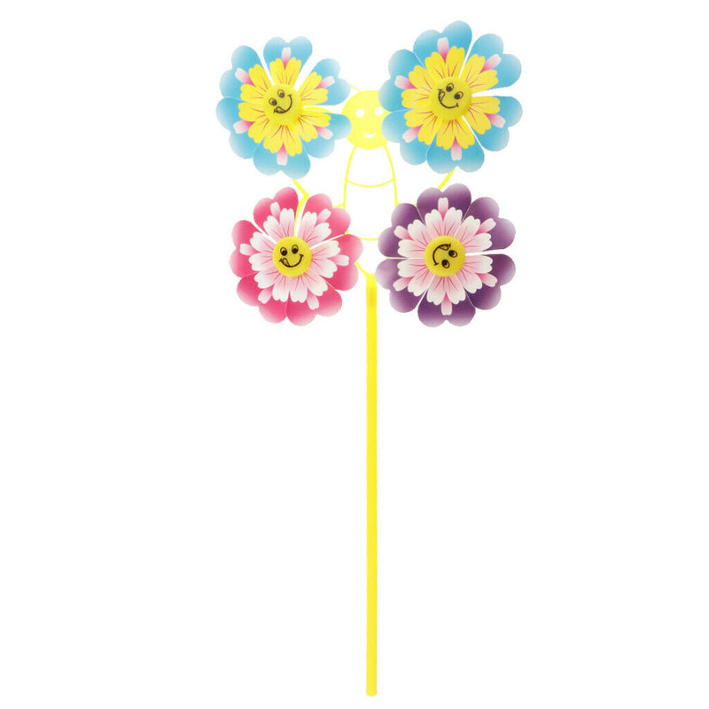 10 Pieces Of Four Flowers Pinwheels Wind  For Outdoor Garden Party
