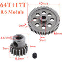 Steel Motor Pinion Gears 17T/64T for 1/10 HSP 94111 94123 RC Car Truck parts