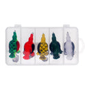 5x Plastic Topwater Duck Fishing Baits Frog Lure Hook Crankbaits Multicolor