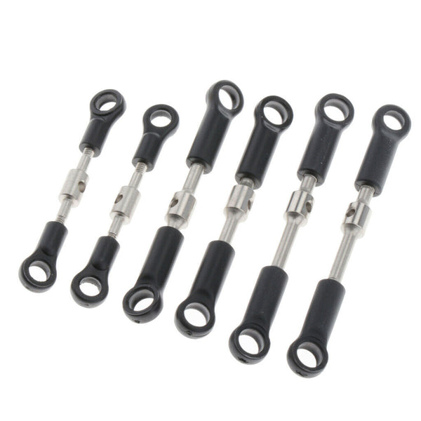 6 Pieces Metal Steering Linkage Pull Rods for Wltoys 144001 1/14 RC Buggy