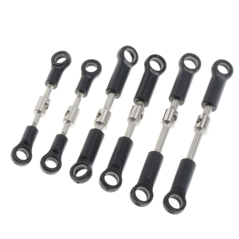 6 Pieces Metal Steering Linkage Pull Rods for Wltoys 144001 1/14 RC Buggy