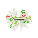 6Pcs Girl Christmas Holiday Gift Snowflake Ribbon Hair Bows Clip Girl HairpVGTE