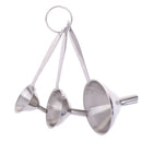 3pcs Stainless Steel Funnel Essentail Oil Water Spices Wine Flask Filter Funne-