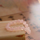 Natural-Madagascar Deep Rose Quartz Crystal Round Beads Bracelet Craft 8mm