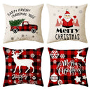 4x Christmas Printed Pillow Case Santa Claus Elk Linen Throw Cushion Covers