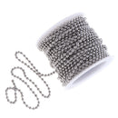 13yd Stainless Steel Beaded Ball Chain 2.5mm Wide DIY Jewelry Findings Craft