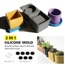 DIY concrete cement silicone mold square-circle two-in-one solid silicone mold