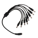 DC Power Splitter Cable 1 Female to 8 male Connectors 35cm