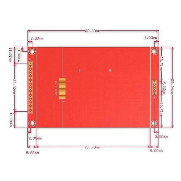 3.2 Inch 320X240 Spi Serial Tft Lcd Module Display Screen With Contact Pane P5I2