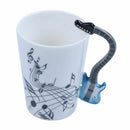 300ML Guitar Cup Music Note Ceramic Acoustic Coffee Milk Tea Mug Gift, Elec W6G3