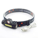 Outdoor Camping Running LED Headlamp Magnetic USB Rechargeable COB Headlight