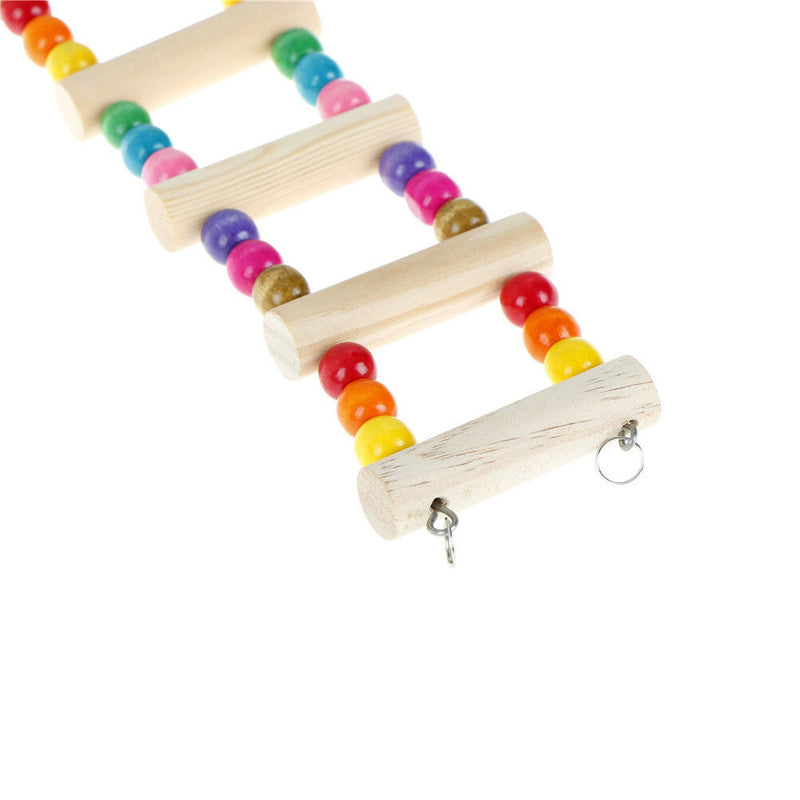 Bird Swing Wooden Bridge Ladder Climb Cockatiel Parakeet Budgie Parrot Pet T`US