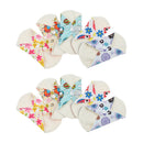 10 Pieces Womens Sanitary Pad Cloth Menstrual Pads Reusable Washable 7 inch
