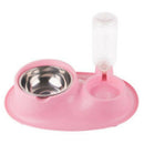 Pet Stainless Steel Dog Cat Bowl Pet Basin Automatic Water Feeding Two Bowl