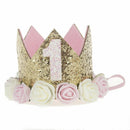 Baby Girl First Birthday Party Hat Flower Princess Crown Decor Hair Accessory