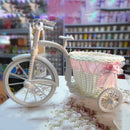 Nostalgic Bicycle Artificial Flower Decor Plant Stand (Pink+white) H1P1