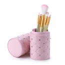 Fashion Leather Makeup Brush Storage Case Empty Holder Organizer (Pink S) A