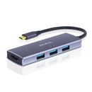 Aluminum Alloy Type-C HUB 4K HDMI 3 USB 3.0 4 in 1 Adapter for Laptop PC