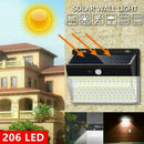 206 LED Solar Waterproo fPower PIR Motion Sensor Wall Outdoor Garden Lamp S5M8