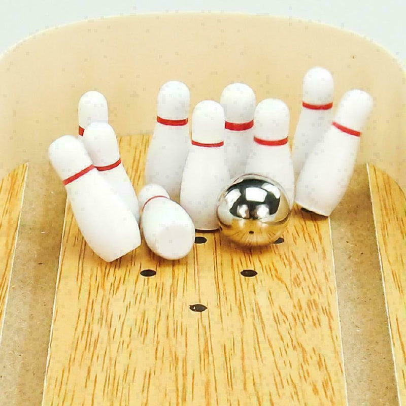 Kids Children Wooden Mini Desktop Bowling Game Toys Desk Ball Board Baby P4J2