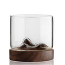 Irish Whiskey Wine Cup Small Mountain with Wooden Base Unique Gift Glass Cu U7N1