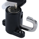 Universal Motorcycle Motorbike Bike Helmet Lock Hanger Hook & 2 Keys Set Bl