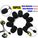 10PCS Microphone Headset Grill Windscreen Filters Sponge Foam Mic Cover Black