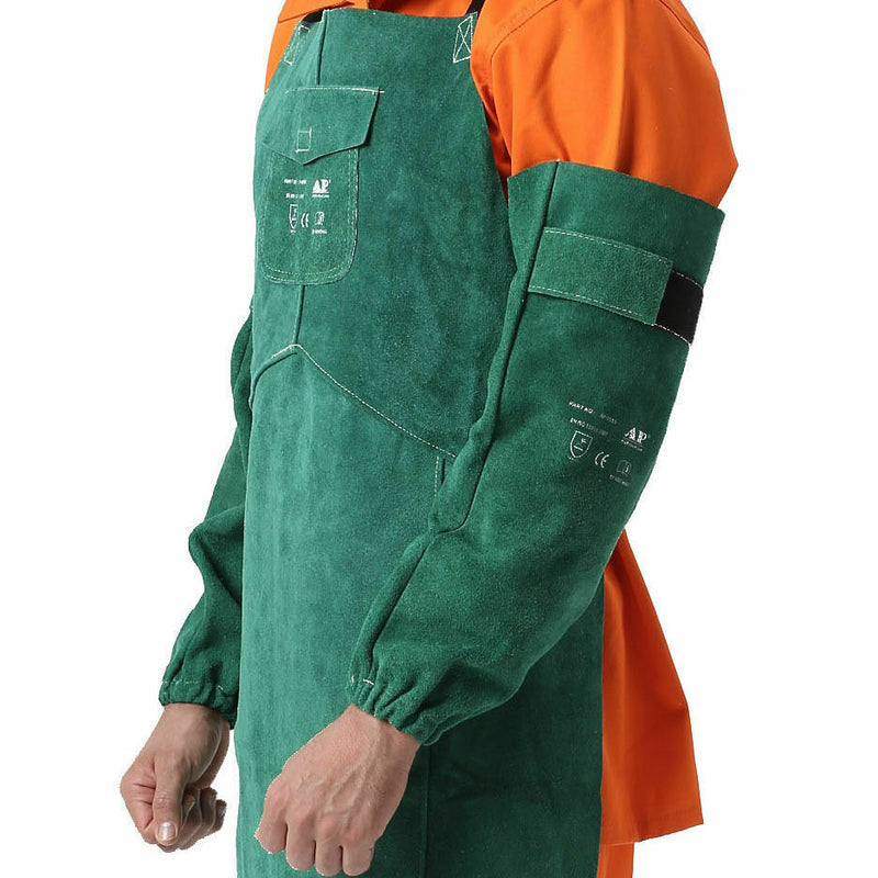 33-7416 Green Heat Resistant 16" Long Split Cowhide Leather Welding Sleeves