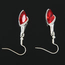 1 Pair Women Crystal Marquise Cut Teardrop Wedding Earrings Gift (Red)
