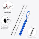 Telescopic Reusable Straws Stainless Steel Metal Drinking Straw with Travel