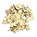 250pcs Mixed Shapes Wooden Ornament Scrapbooking Embellishments Wood Crafts