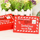 2pcs/Lot Christmas Santa Letter Envelope Greeting Cards Candy Bag Xmas Ornament