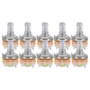 10pcs 5K ohm 6mm Split Knurled Shaft Single Linear Rotary Potentiometer